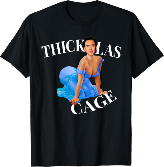Thickolas Cage Sexy Pin Up Actor Movies T-Shirt - T-Shirt | Black
