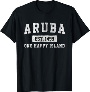 Vintage Varsity Aruba T-Shirt - T-Shirt | Black