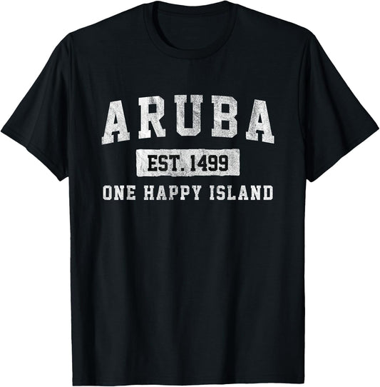 Vintage Varsity Aruba T-Shirt - T-Shirt | Black