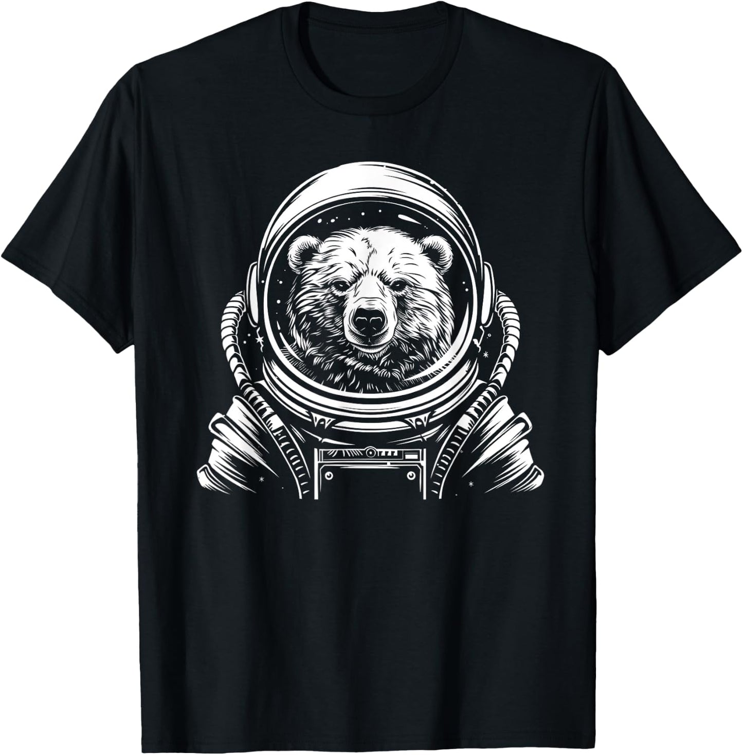 Funny Polar Bear Astronaut Astro Space Suit Mom Dad T-Shirt - T-Shirt | Black