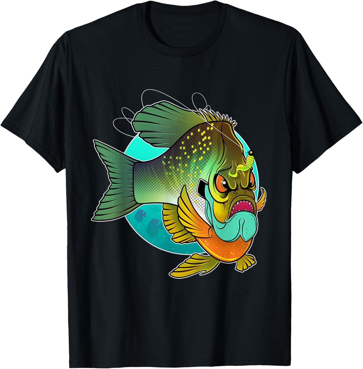 Angry Bluegill Fishing T-Shirt - T-Shirt | Black