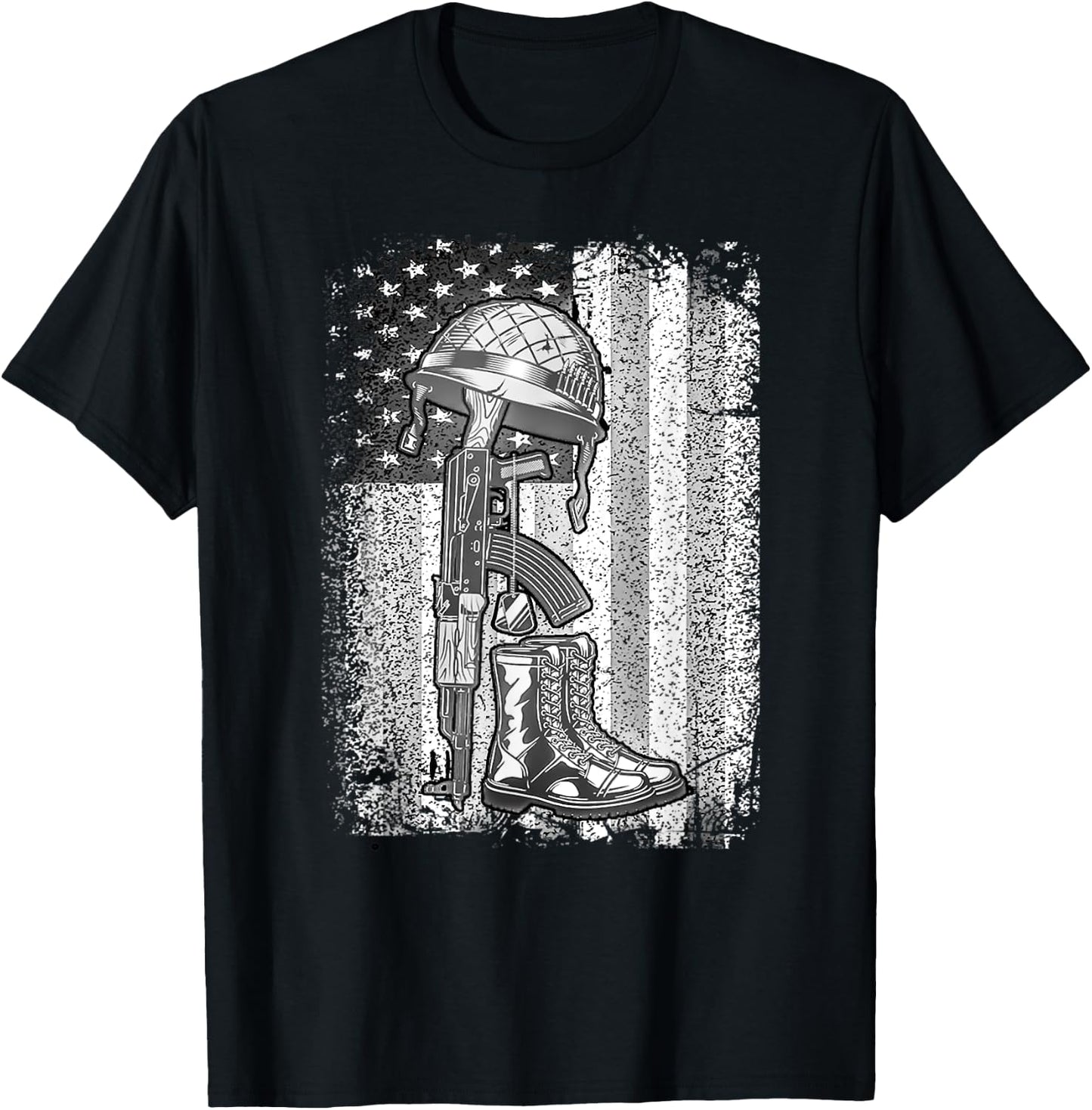 Heroes Don't Wear Capes They Wear Dog Tags & Combat Boots Men Women T-Shirt - T-Shirt | Black