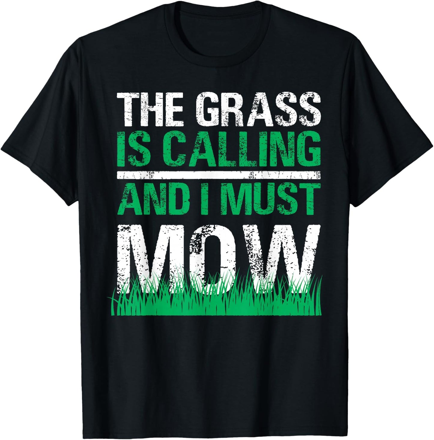 Funny Lawn Mower The Grass Calls Gardening Lawn Tractor T-Shirt - T-Shirt | Black