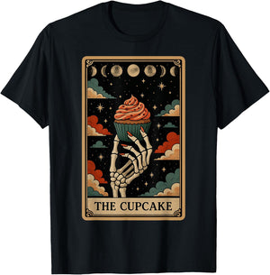 The Cupcake Baker Baking Tarot Card Skeleton Witchy T-Shirt - T-Shirt | Black