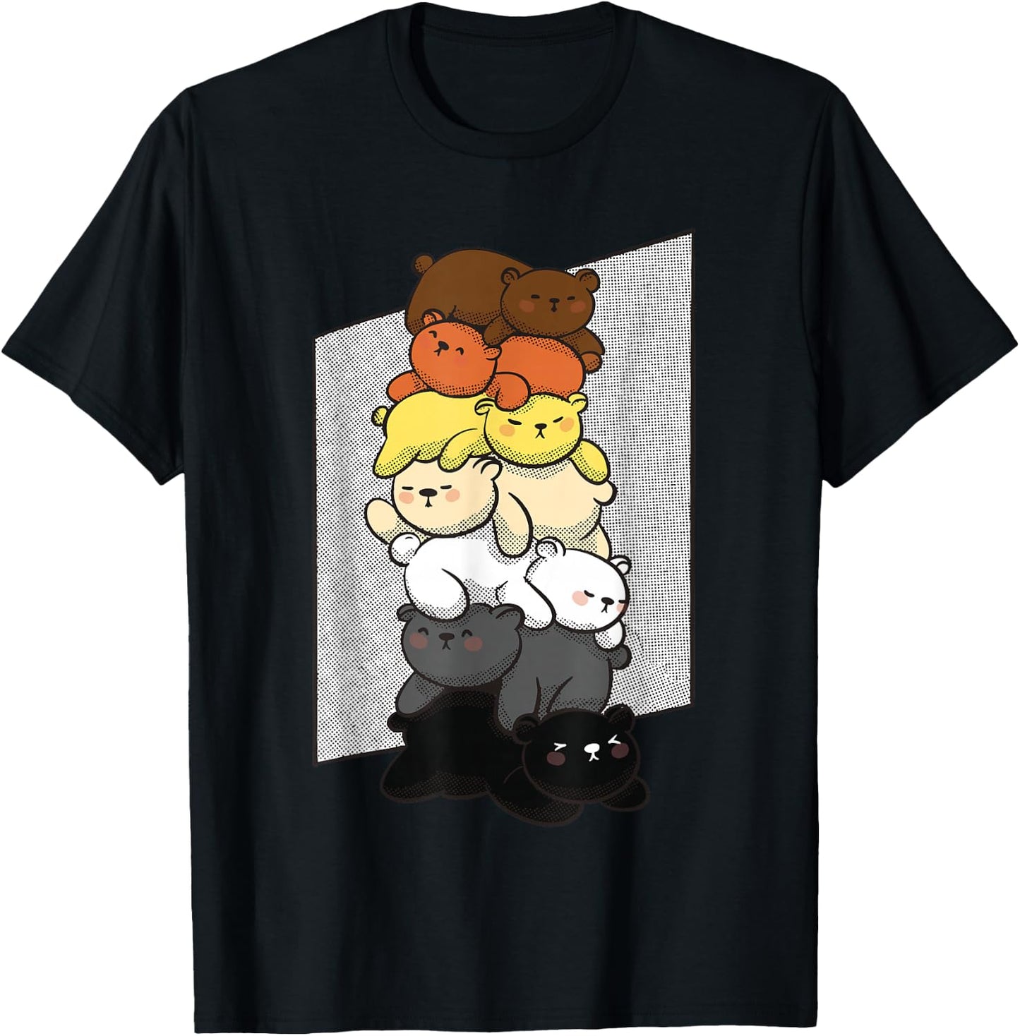 Cute Gay Bear Pride Flag Colors for Gay Bear Cubs T-Shirt - T-Shirt | Black