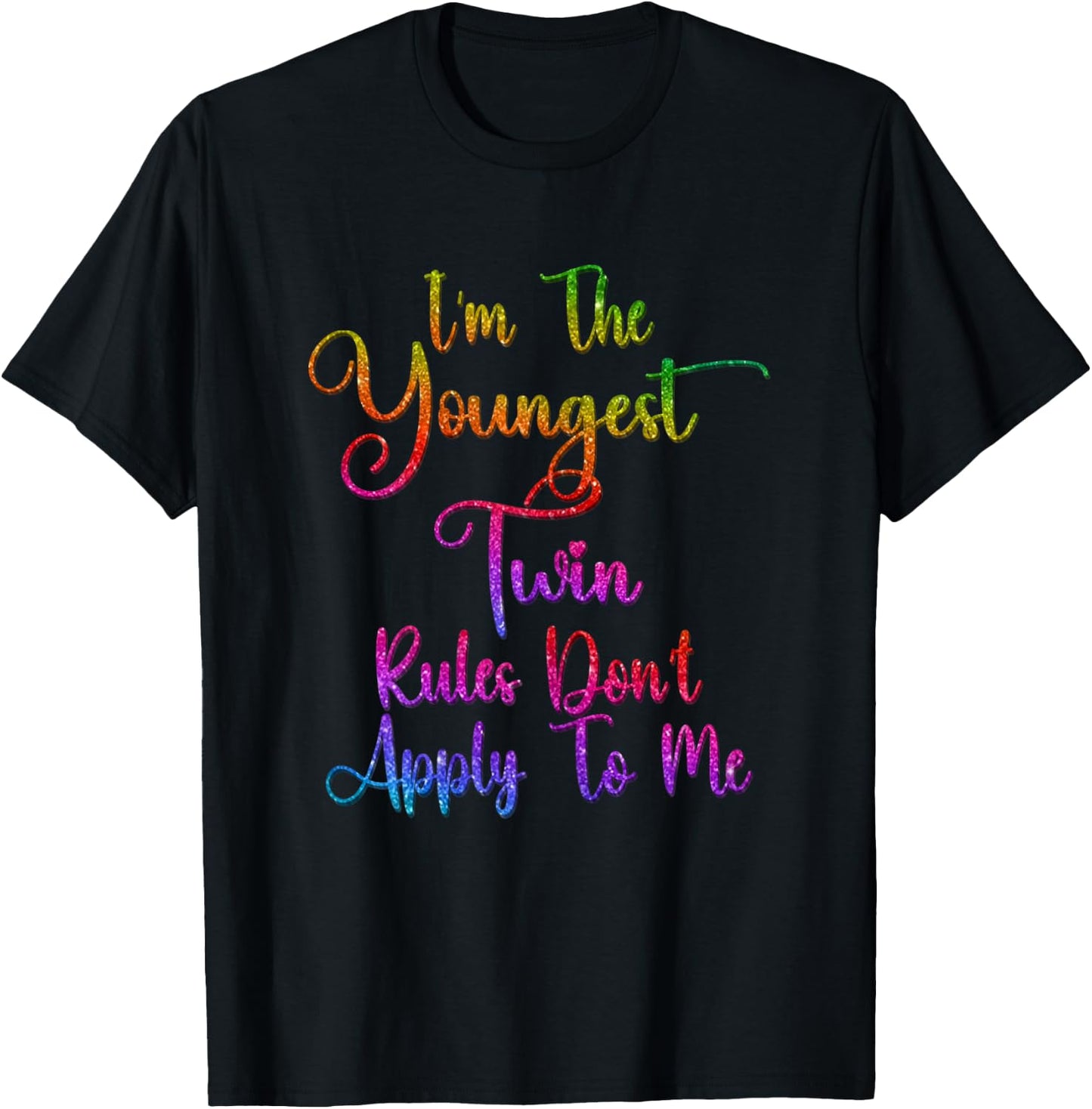 Youngest Twin Shirt Birthday Sibling Funny Twins Matching T-Shirt - T-Shirt | Black