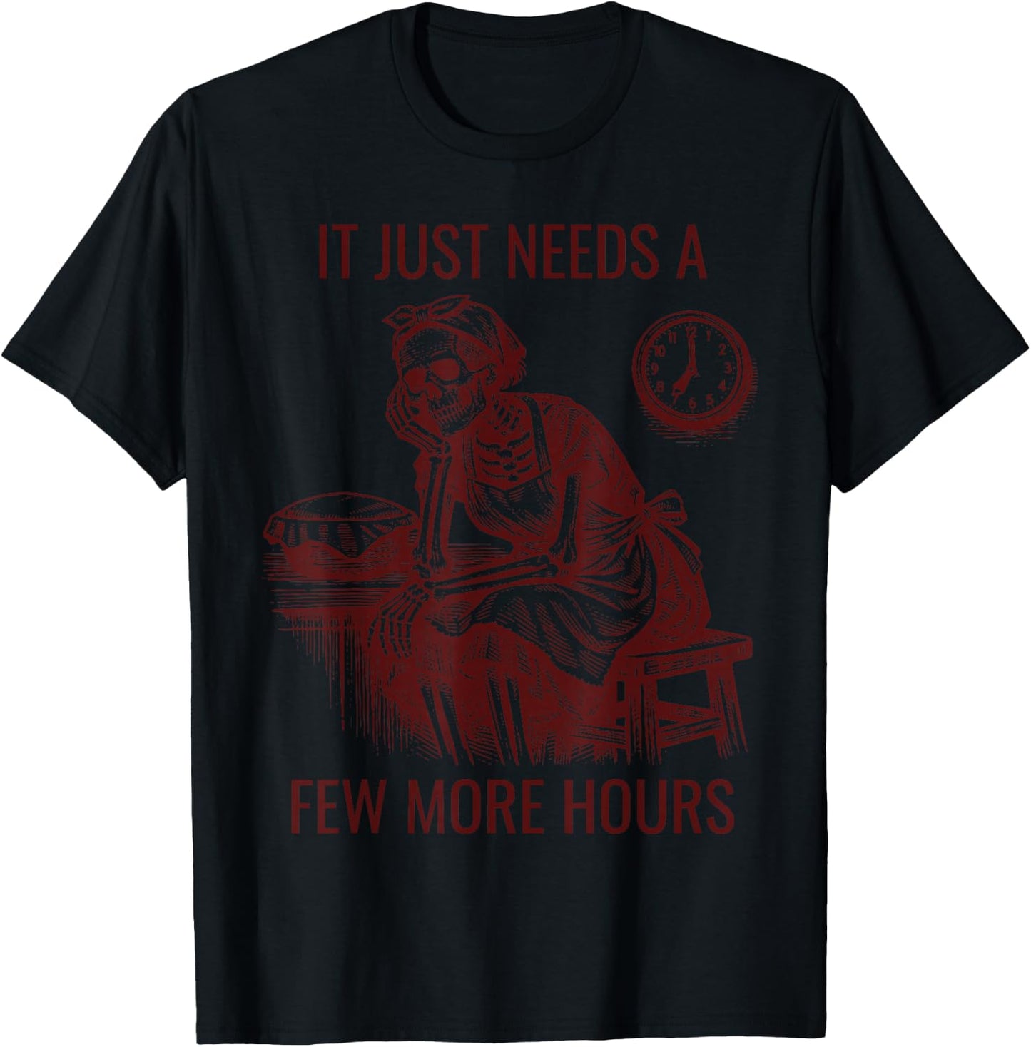 Funny Sourdough Skeleton Bulk Fermentation Bread Baker Humor T-Shirt - T-Shirt | Black