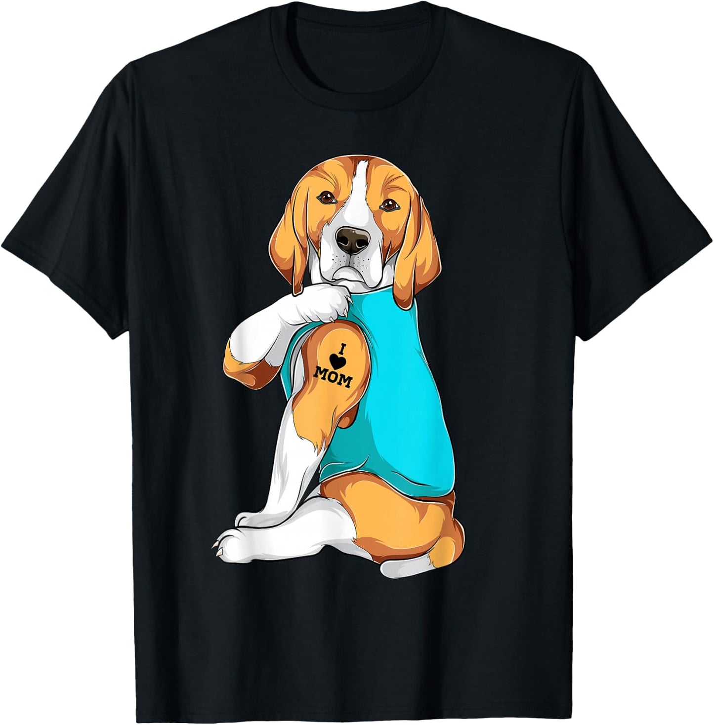 Beagle I Love Mom Apparel, Dog Mom Gifts T-Shirt - T-Shirt | Black