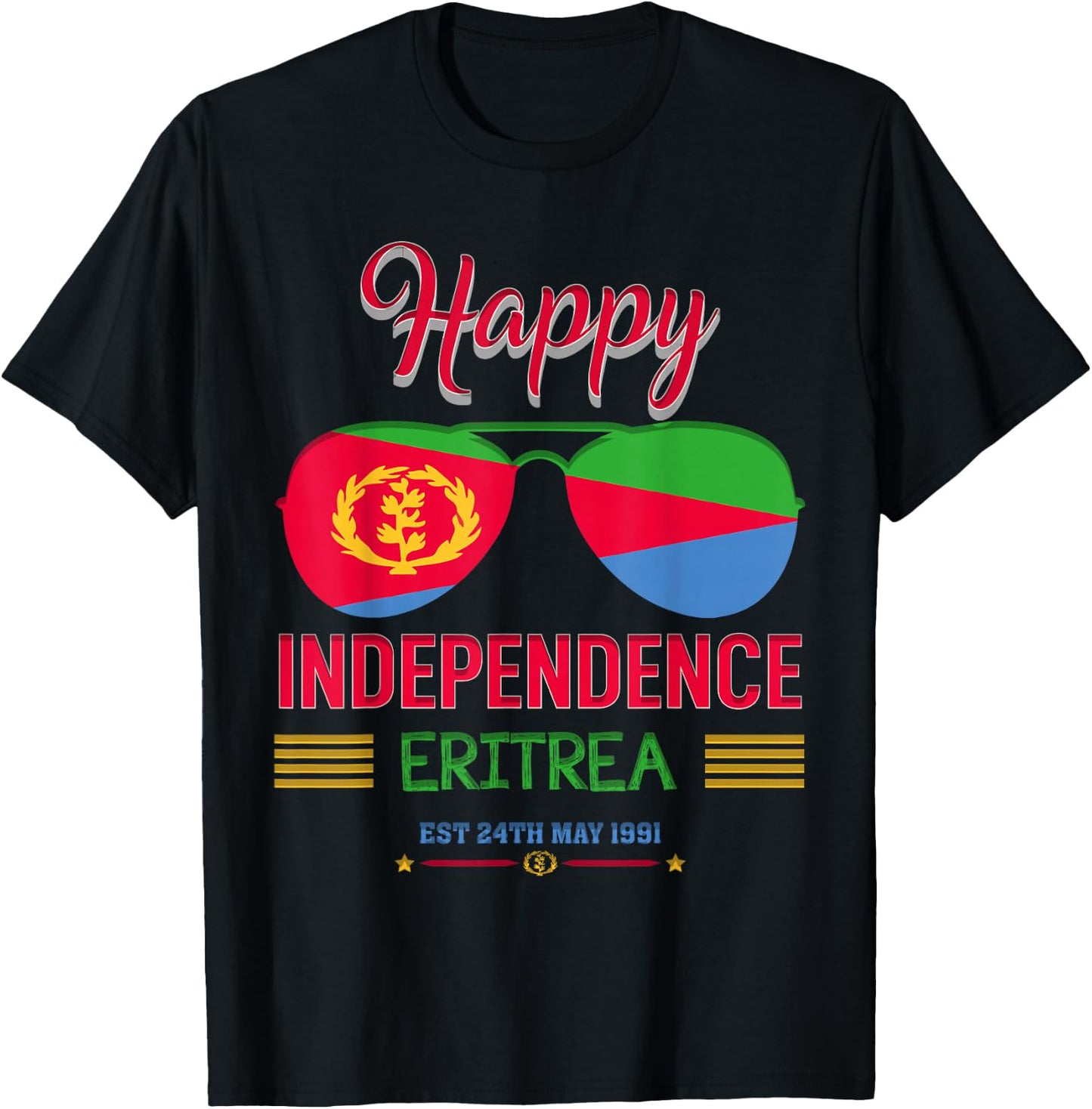 Happy Independence Eritrea, Eritrean Flag T-Shirt - T-Shirt | Black
