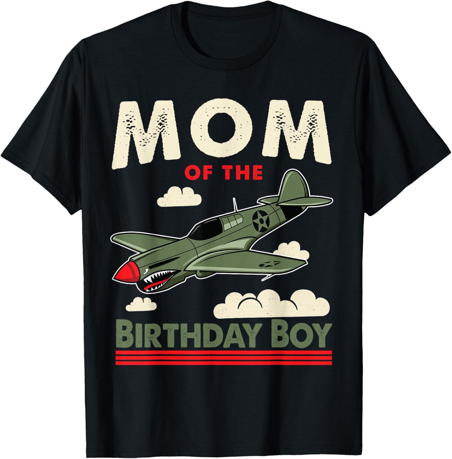 Jetting Into Mom of the Birthday boy Aviator Jet Plane Party T-Shirt - T-Shirt | Black