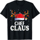 Chef Santa Claus Christmas Pajamas Funny Matching Costume T-Shirt - T-Shirt | Black