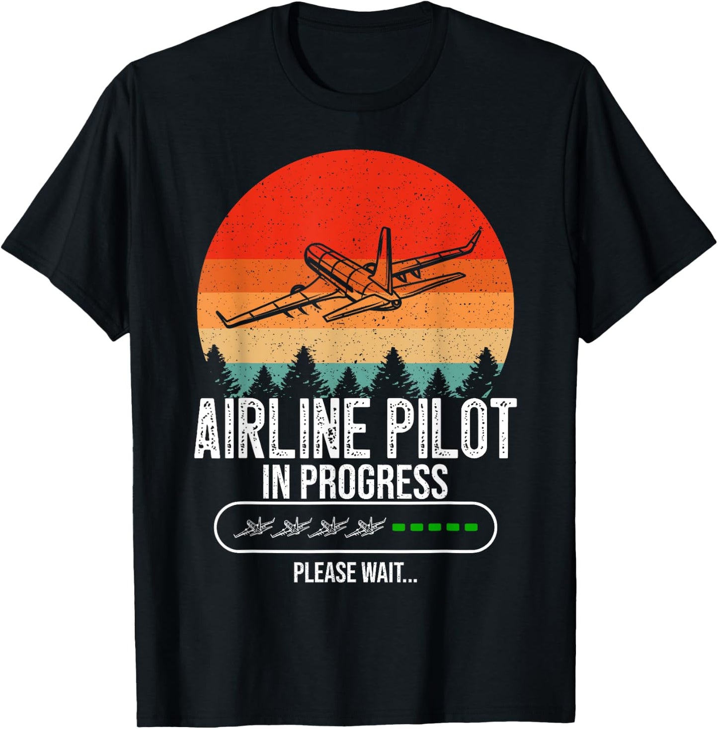 Retro Airline Pilot In Progress Future Airline Pilot Kids T-Shirt - T-Shirt | Black