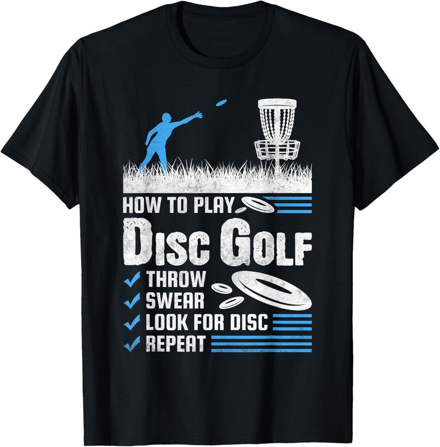 Funny How To Play Disc Golf T-Shirt - T-Shirt | Black