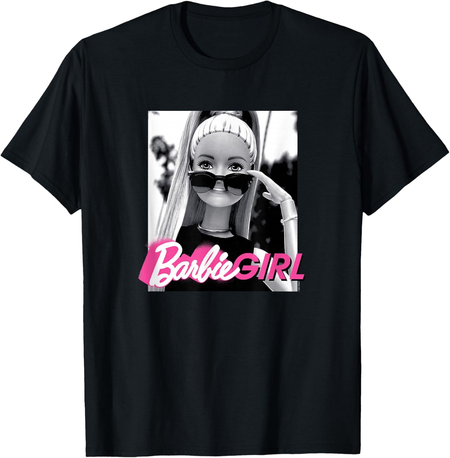 Barbie Girl Classic Fit - Black Cotton & Polyester Blend, Short Sleeve, Casual Style T-Shirt - T-Shirt | Black