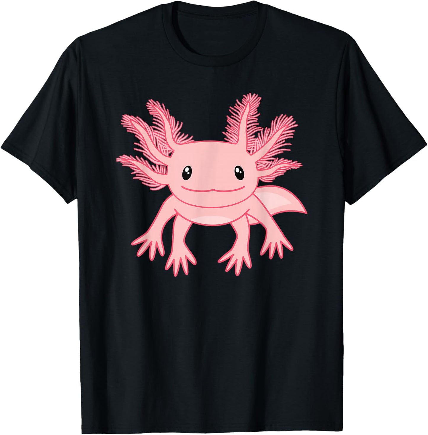 Cute Pink Axolotl Kawaii Axolotl Lover Women Girls T-Shirt - T-Shirt | Black