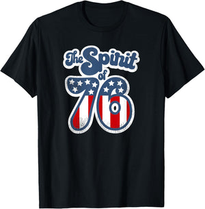 The Spirit of 76 Vintage Design Retro T Shirt T-Shirt - T-Shirt | Black