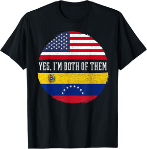 Half American Half Venezuelan USA Flag Venezuela Heritage Kids Men T-Shirt - T-Shirt | Black