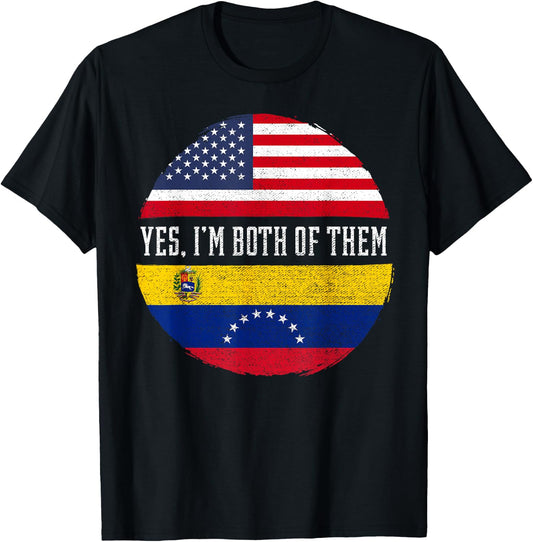 Half American Half Venezuelan USA Flag Venezuela Heritage Kids Men T-Shirt - T-Shirt | Black