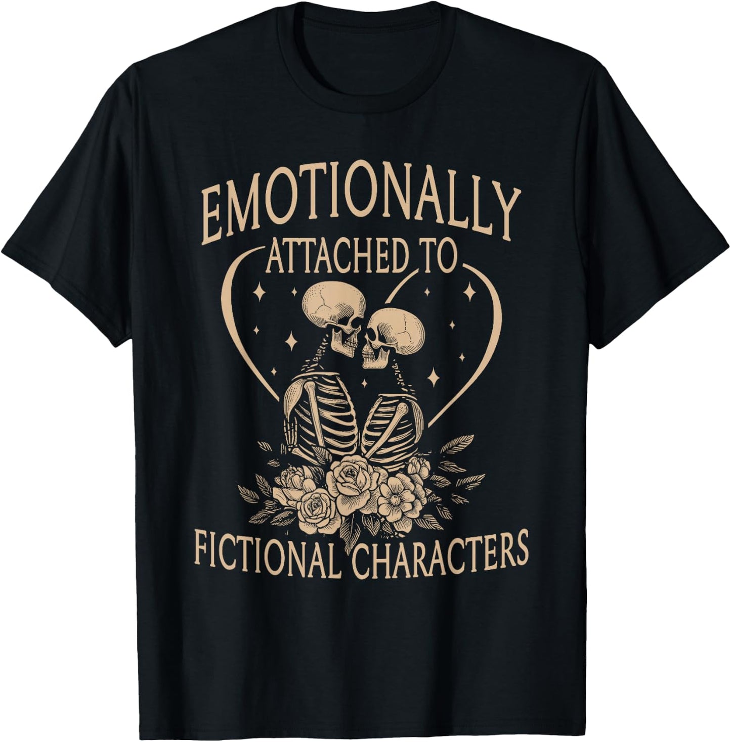 Romance Reader Emotionally Attached To Fictional Characters T-Shirt - T-Shirt | Black