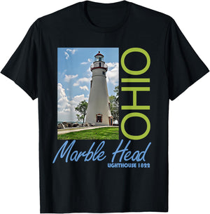 Marble Head Lighthouse Ohio 1822 Design T-Shirt - T-Shirt | Black