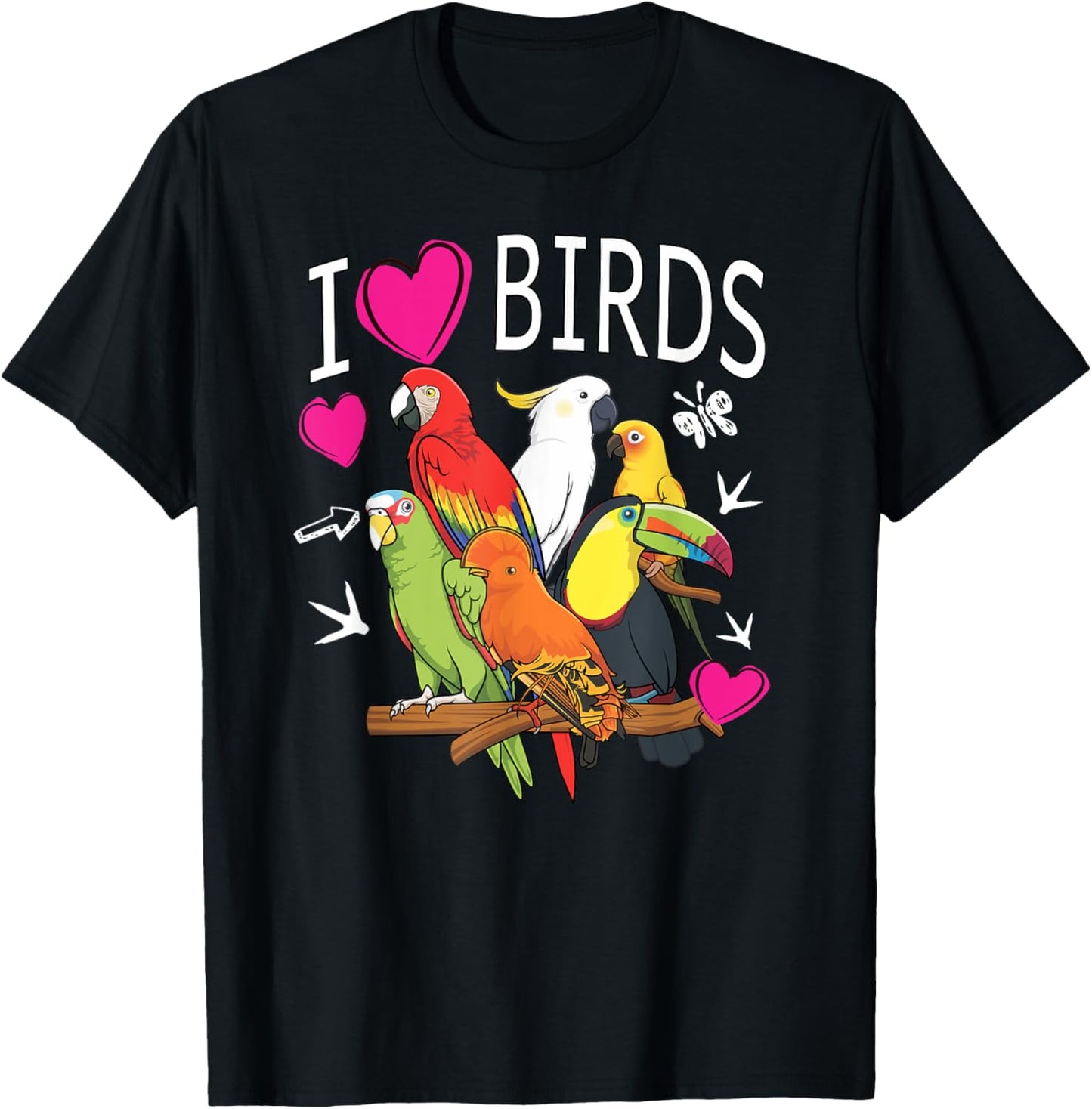 I Love Birds | I Just Really like Parrot Cockatoo T-Shirt - T-Shirt | Black