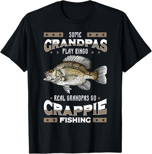 Crappie Fishing Sunfish Angling Fisherman Grandfather T-Shirt - T-Shirt | Black