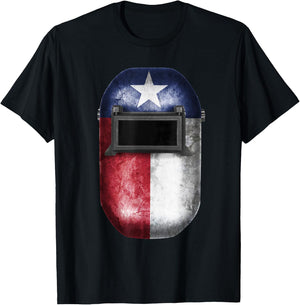 Texas Flag Welders Helmet Cool Welding & Fabricator Gift T-Shirt - T-Shirt | Black