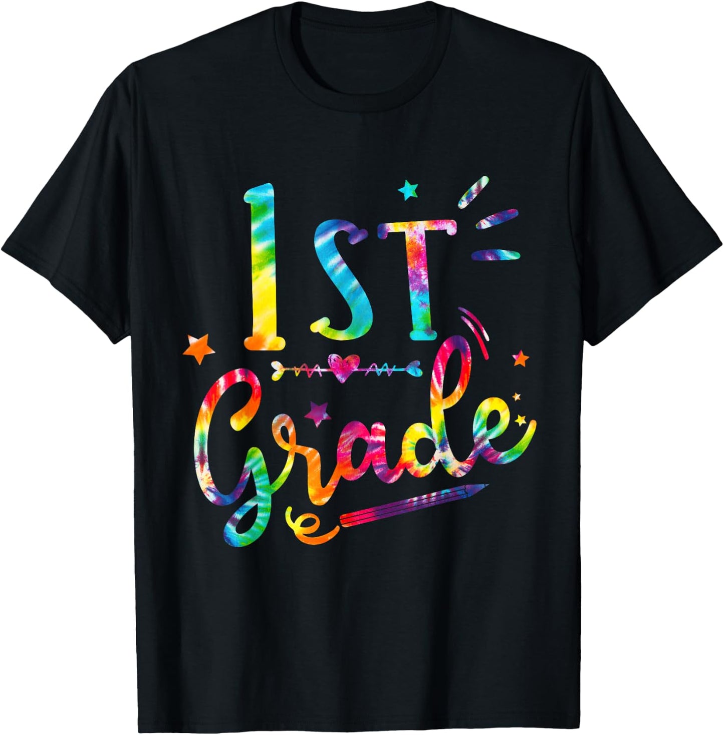1st Grade Tie Dye Shirt First Grade Shirs Back To School T-Shirt - T-Shirt | Black