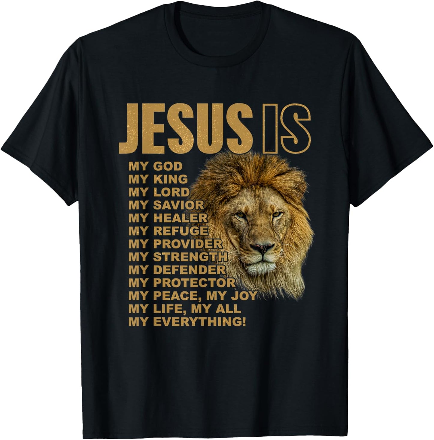Jesus Is My All My Everything My God Lord Savior T-Shirt - T-Shirt | Black
