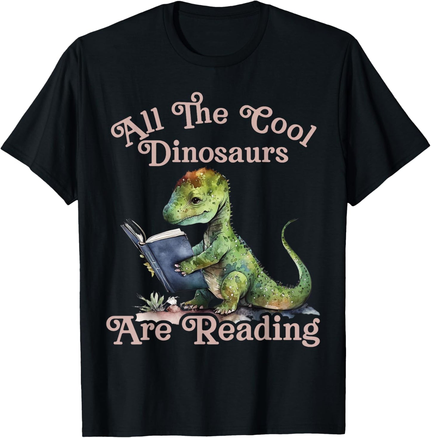 All The Cool dinosaurs Are Reading Dinosaur Teacher T-Shirt - T-Shirt | Black