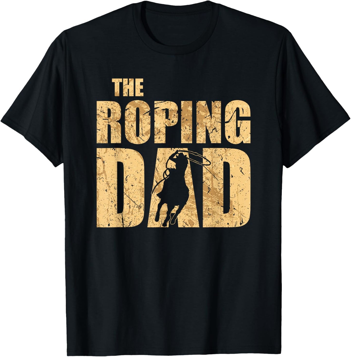 Team Roping Dad Cowboy Fathers Day Rodeo Calf Roping T-Shirt - T-Shirt | Black