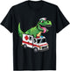 EMT Dinosaur Paramedic Funny Dino T-Rex Riding Ambulance T-Shirt - T-Shirt | Black