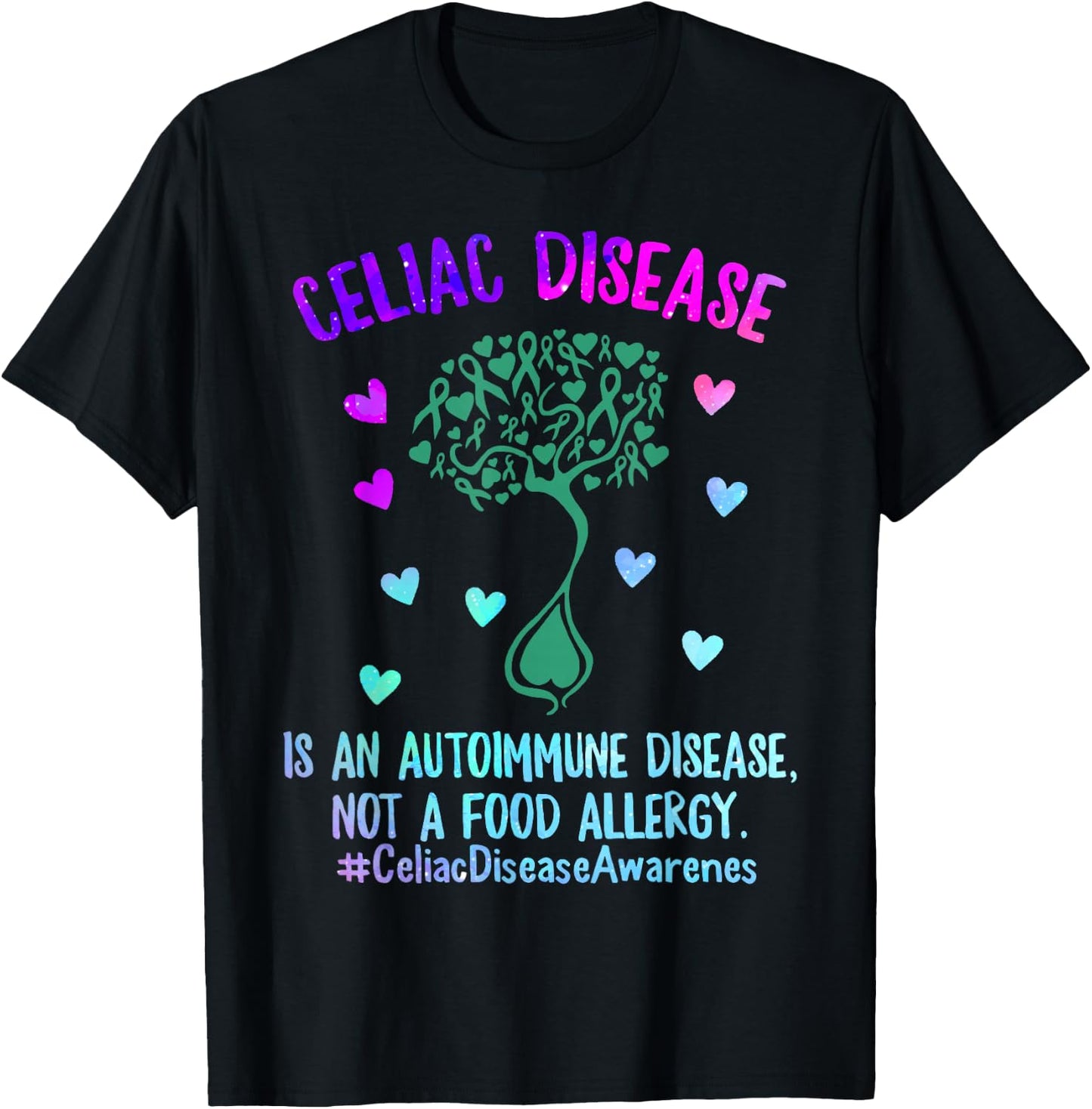 Celiac Disease Awareness Autoimmune Disease Not Food Allergy T-Shirt - T-Shirt | Black