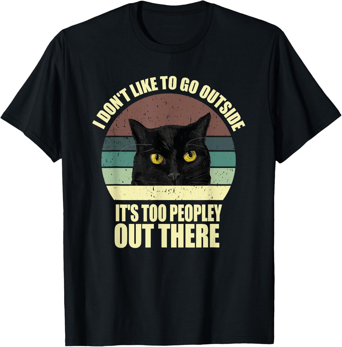 Anti-Social But Cat-Friendly – Funny Introvert Design T-Shirt - T-Shirt | Black