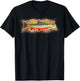 Brook Trout Fishing Graphic T-Shirt - T-Shirt | Black