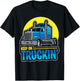 Keep on Truckin' Truck Driver Retro Trucking Vintage Trucker T-Shirt - T-Shirt | Black