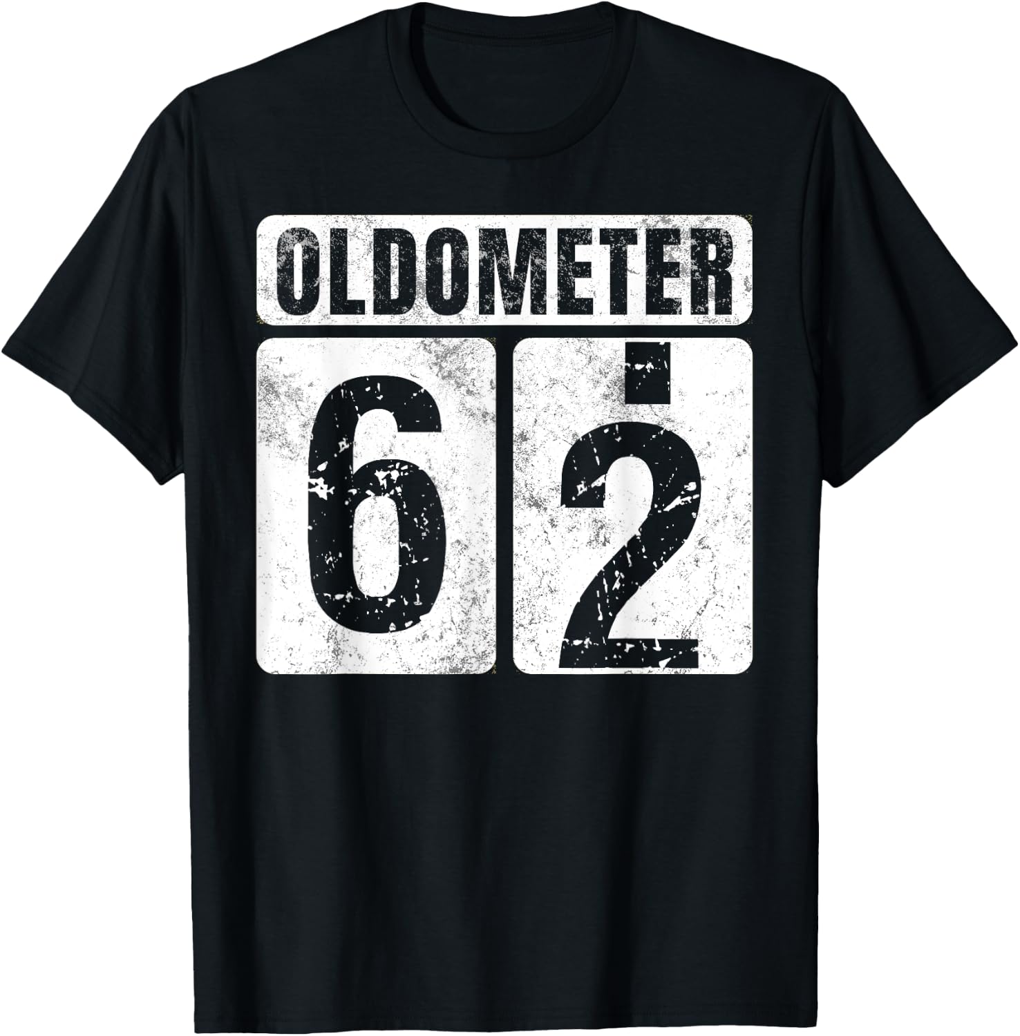 Oldometer 62 Shirt Vintage Funny 62nd Birthday Gift T-Shirt - T-Shirt | Black
