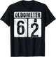 Oldometer 62 Shirt Vintage Funny 62nd Birthday Gift T-Shirt - T-Shirt | Black
