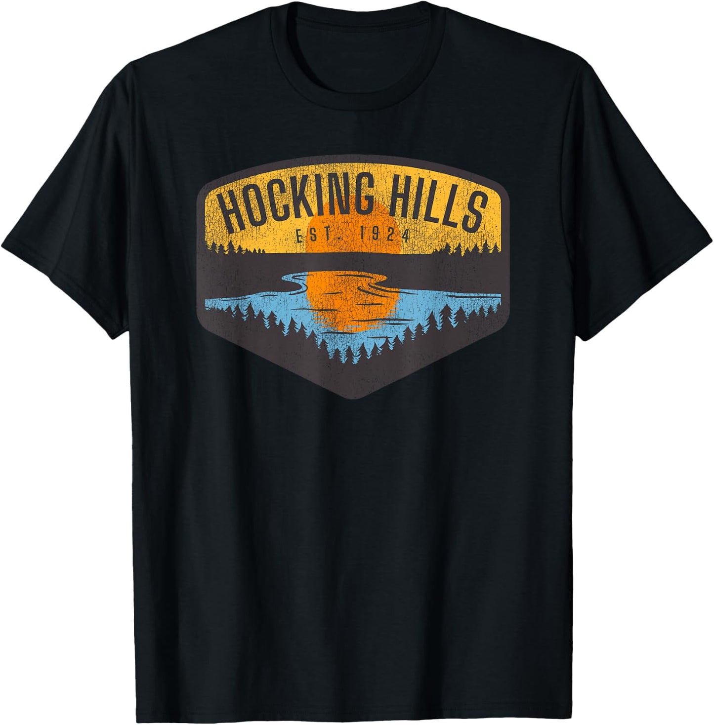 Retro Hocking Hills State Park Souvenir T-Shirt - T-Shirt | Black
