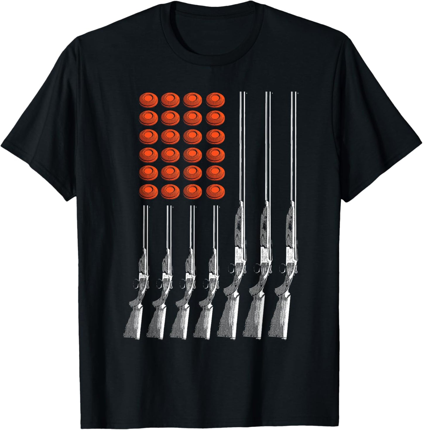 American Flag Trap Shooting Funny Skeet Sport Gift Men Women T-Shirt - T-Shirt | Black