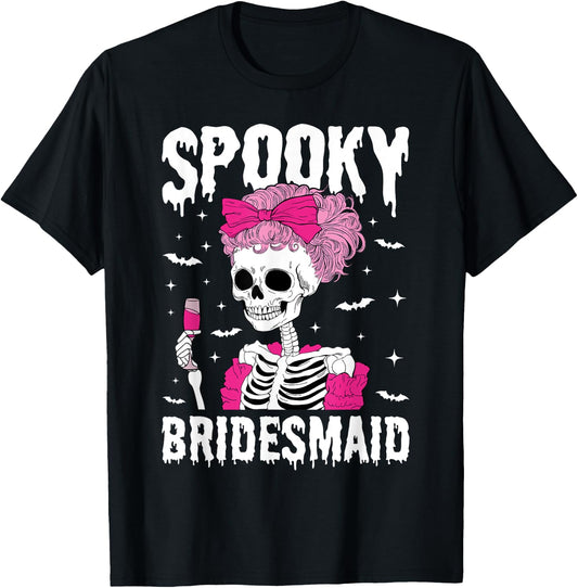 Spooky Bridesmaid Drinking Bachelorette Party Halloween T-Shirt - T-Shirt | Black