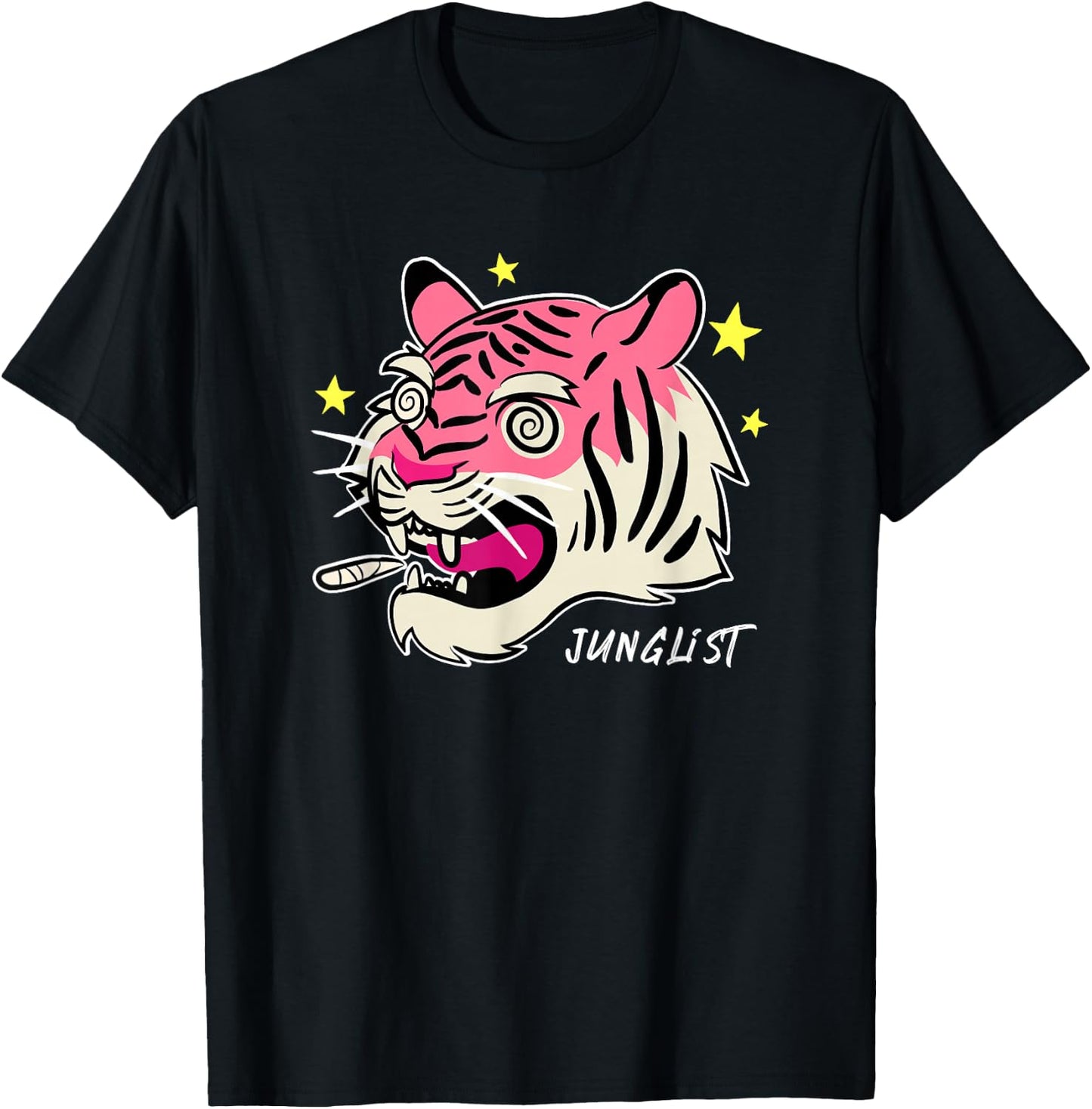 174 BPM DnB Music Junglist Tiger EDM Drum And Bass T-Shirt - T-Shirt | Black