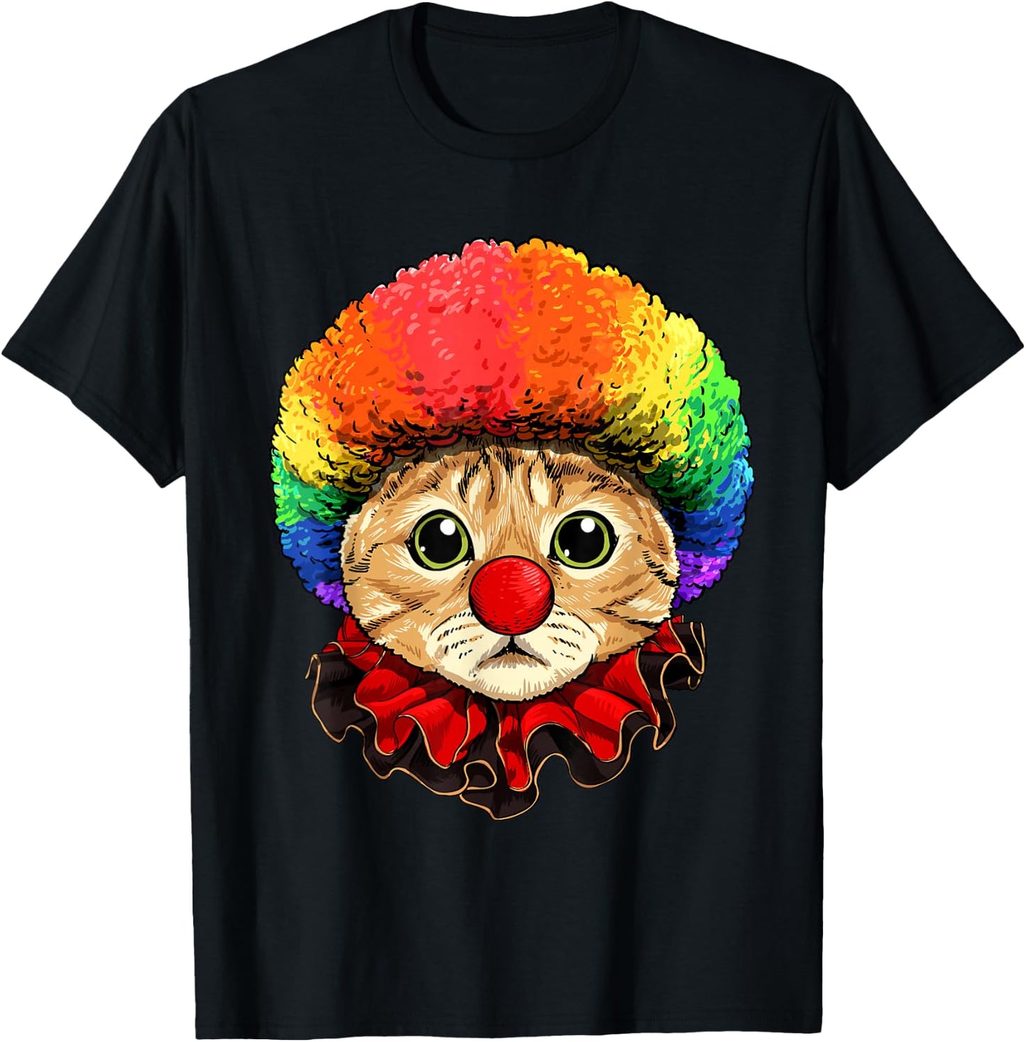 Cat Clown Feline Cat Kitten Circus T-Shirt - T-Shirt | Black