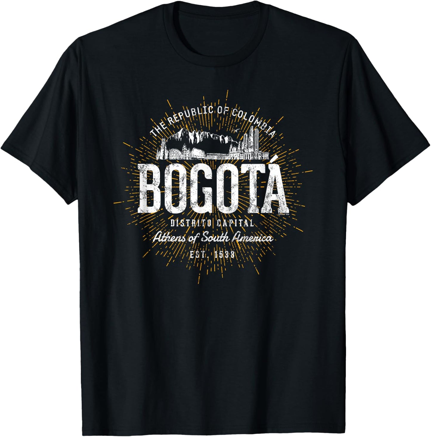Colombia Vintage Style Retro Bogotá T-Shirt - T-Shirt | Black
