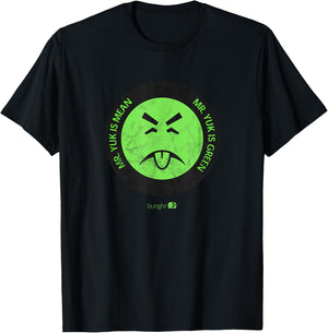 Burghr Men's Mr. Yuk Retro Pittsburgh Themed Green Cartoon T-Shirt - T-Shirt | Black