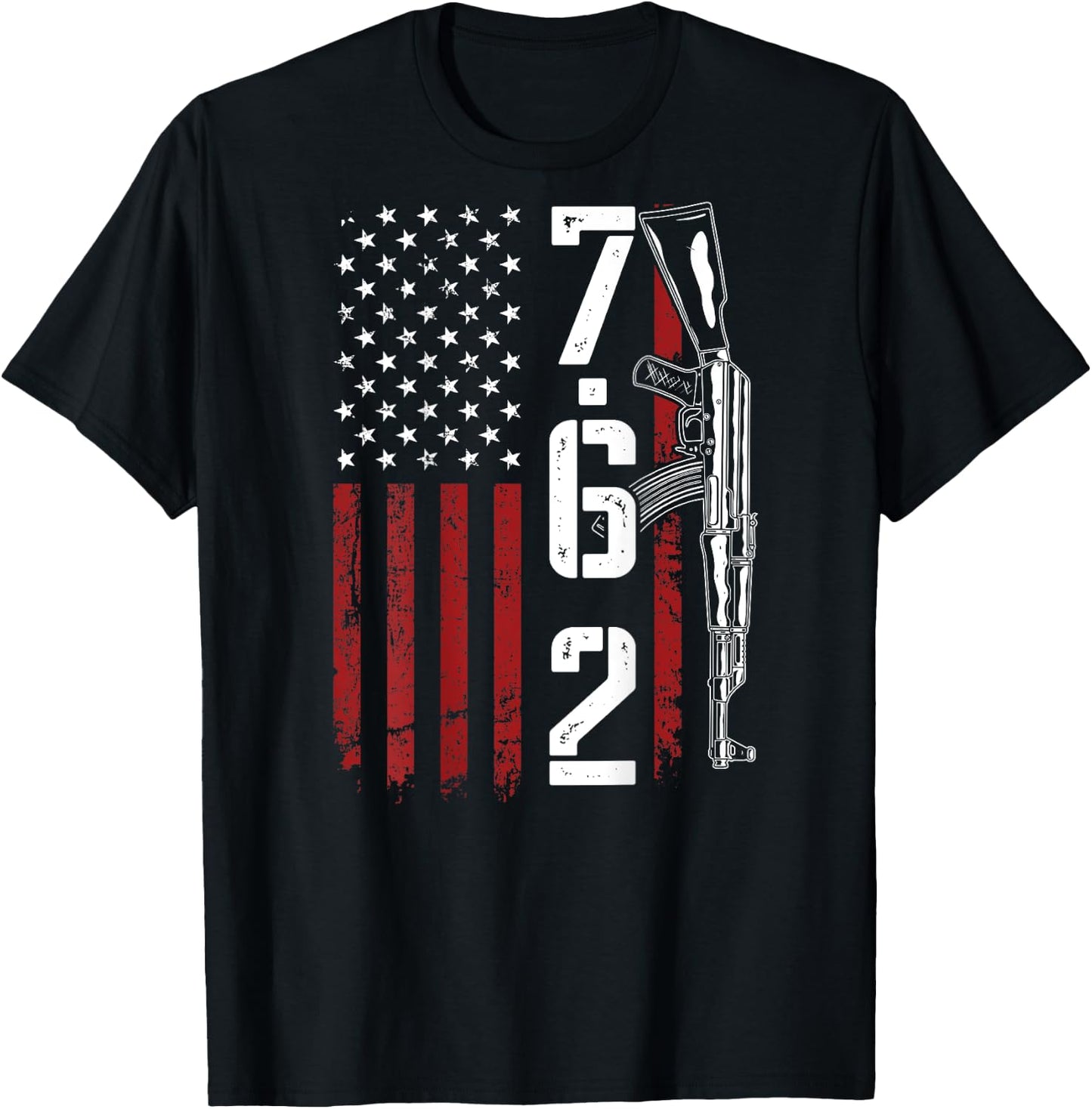 7.62 Ammo AK47 Rifle Owner 762 - Funny Pro Gun - ON BACK T-Shirt - T-Shirt | Black
