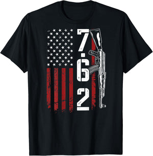 7.62 Ammo AK47 Rifle Owner 762 - Funny Pro Gun - ON BACK T-Shirt - T-Shirt | Black
