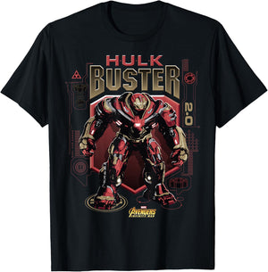 Marvel Infinity War Hulk Buster Schematic Graphic T-Shirt - T-Shirt | Black