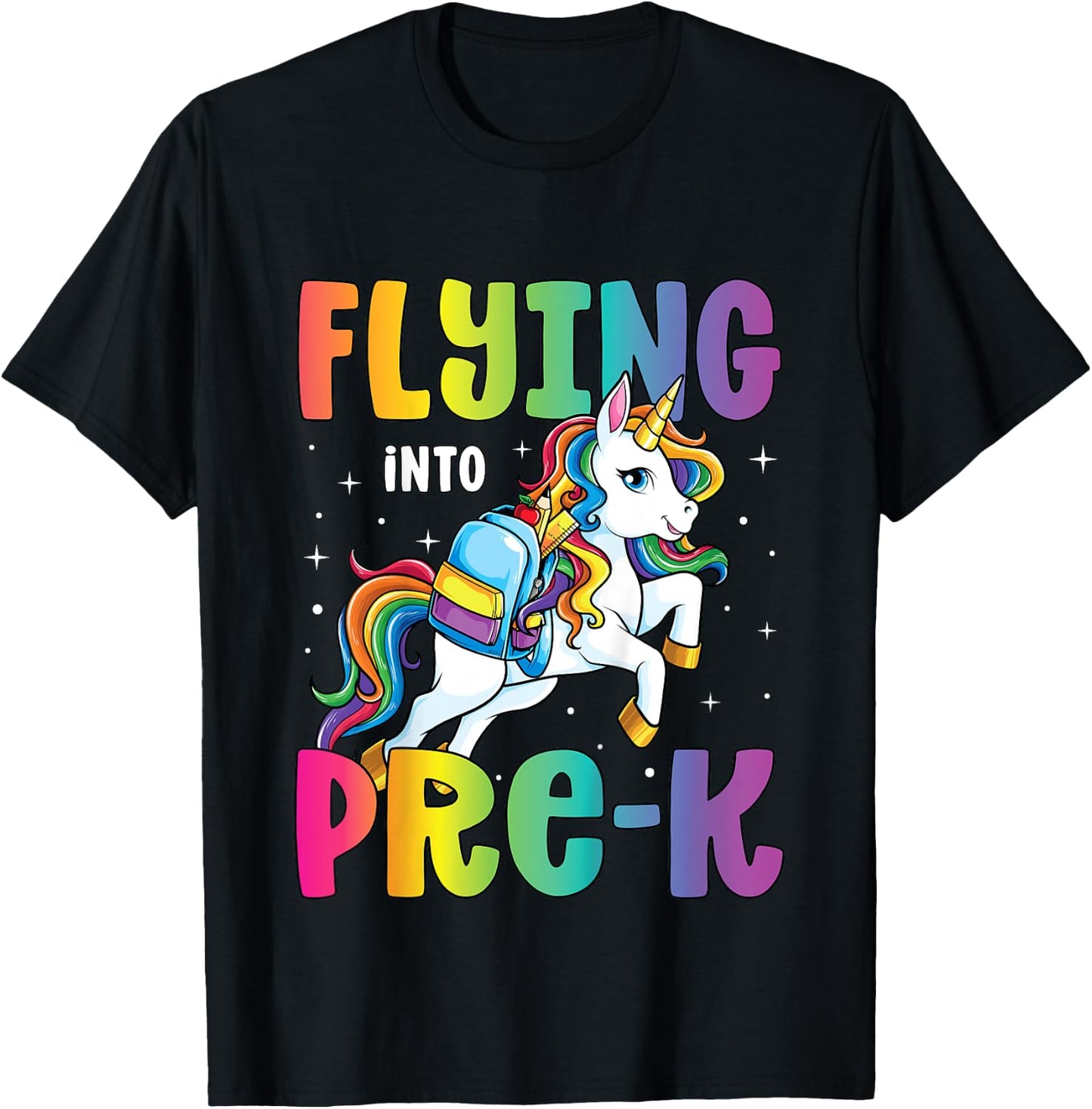 Pre Kindergarten Girls Unicorn First Day of Pre K T-Shirt - T-Shirt | Black