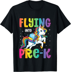 Pre Kindergarten Girls Unicorn First Day of Pre K T-Shirt - T-Shirt | Black